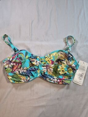 Sunsets California Tropical English Garden Iconic Twist Bikini Top 32D